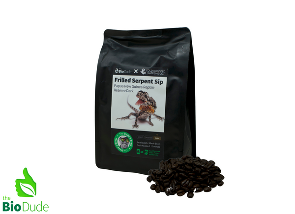 The Dude's Brew Frilled Serpent Sip DARK Roast - Premium whole bean coffee