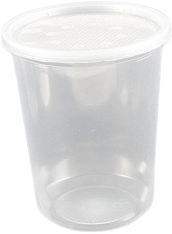 25 pack 32 ounce deli cup + fabric lid