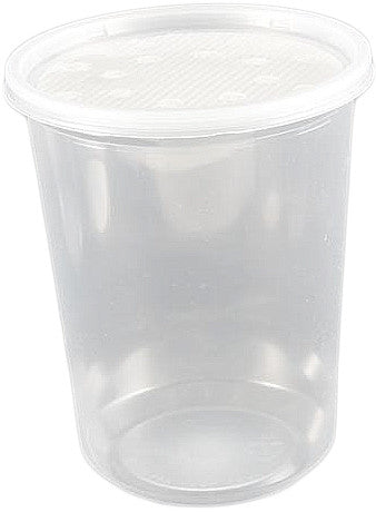 100 pack 32 ounce deli cup + fabric lid