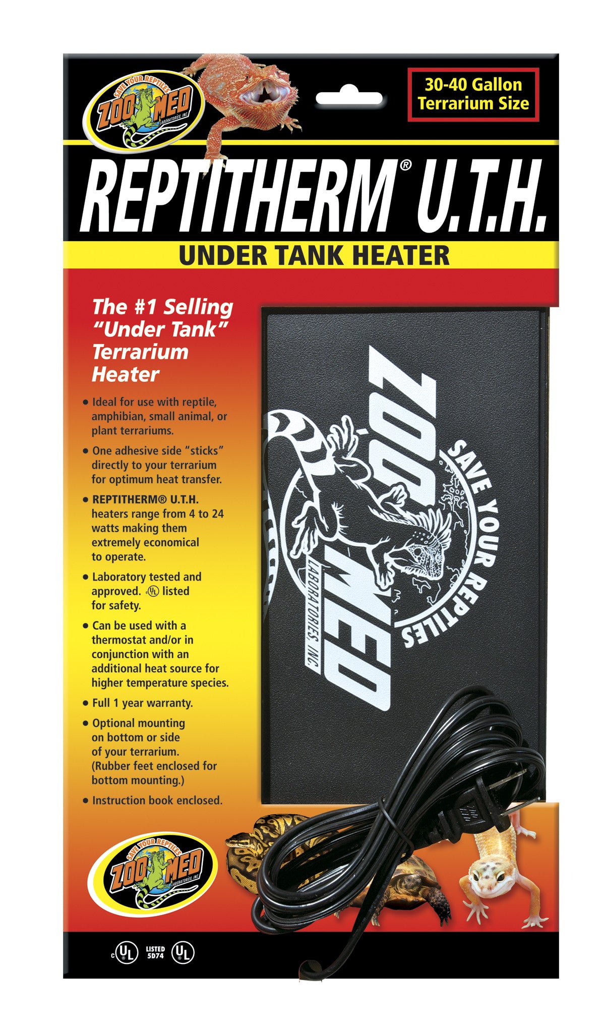 Zoo Med Reptitherm Under Tank Heater 10-20 Gal