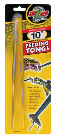 Zoo Med Stainless Steel 10" Straight Feeding Tongs
